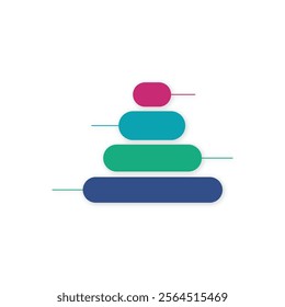 pyramid diagram vector concept 4 levels vector design isolated background