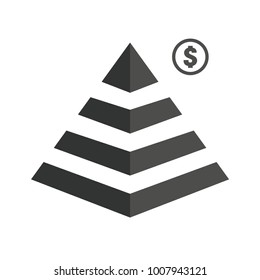 Pyramid Dollar Money Vector Icon