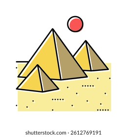 pyramid egypt construction color icon vector. pyramid egypt construction sign. isolated symbol illustration