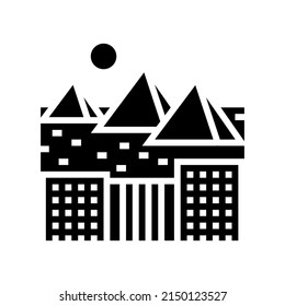 pyramid egypt construction glyph icon vector. pyramid egypt construction sign. isolated contour symbol black illustration