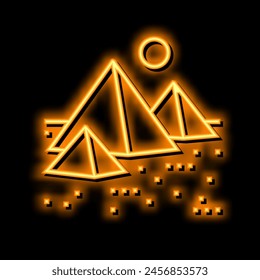 pyramid egypt construction neon light sign vector. pyramid egypt construction illustration