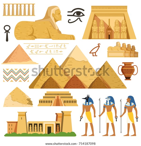 エジプトのピラミッド 歴史の目印 エジプト人の文化的な物やシンボル エジプトのランドマークピラミッド建築 ベクターイラスト のベクター画像素材 ロイヤリティフリー