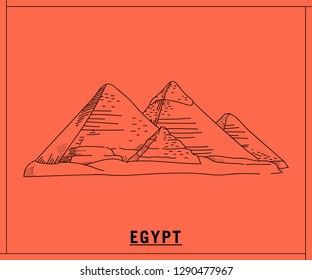 Pyramid egypt.hand drawn sketch