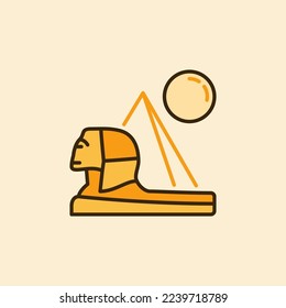 Pyramid and Egyptian Sphinx vector Egypt Landscape concept creative colored icon or design element