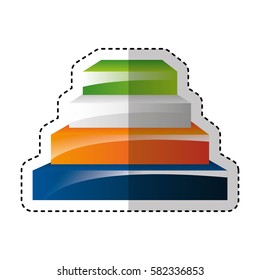 pyramid emblem infographic icon