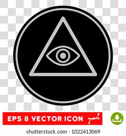 Pyramid Eye EPS vector icon. Illustration style is flat iconic symbol on chess transparent background.