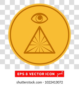 Pyramid Eye EPS vector icon. Illustration style is flat iconic symbol on chess transparent background.