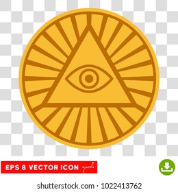 Pyramid Eye EPS vector icon. Illustration style is flat iconic symbol on chess transparent background.
