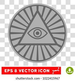 Pyramid Eye EPS vector icon. Illustration style is flat iconic symbol on chess transparent background.