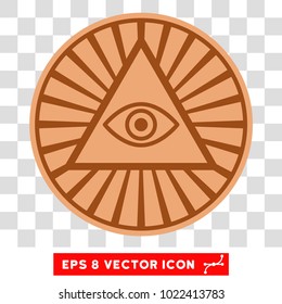 Pyramid Eye EPS vector pictogram. Illustration style is flat iconic symbol on chess transparent background.