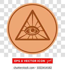 Pyramid Eye EPS vector pictogram. Illustration style is flat iconic symbol on chess transparent background.