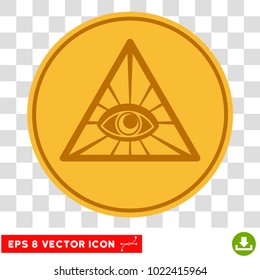 Pyramid Eye EPS vector pictogram. Illustration style is flat iconic symbol on chess transparent background.