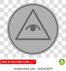 Pyramid Eye EPS vector pictograph. Illustration style is flat iconic symbol on chess transparent background.