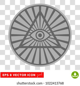 Pyramid Eye EPS vector pictograph. Illustration style is flat iconic symbol on chess transparent background.