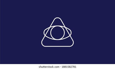 
Pyramid eye line logo. triangle vector logo