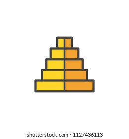 Pyramid filled outline icon, line vector sign, linear colorful pictogram isolated on white. Symbol, logo illustration. Pixel perfect vector graphics