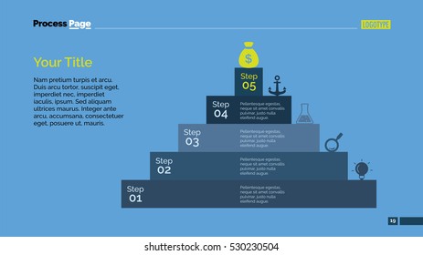 Pyramid Five Steps Diagram Slide Template