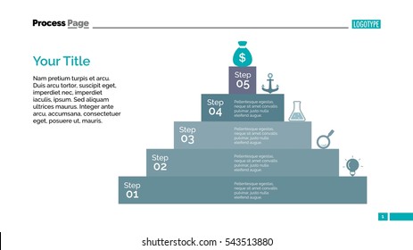 Pyramid Five Steps Diagram Slide Template