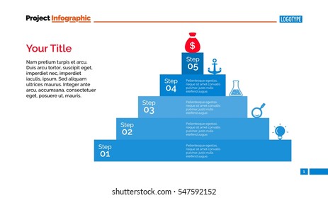 Pyramid Five Steps Diagram Slide Template