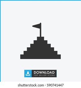 pyramid flag icon. Simple filled pyramid flag vector icon. On white background.