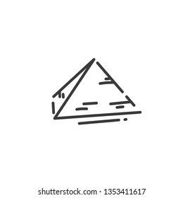 pyramid flat outline icon of Egypt, concept silhouette in linear design, vector illustration