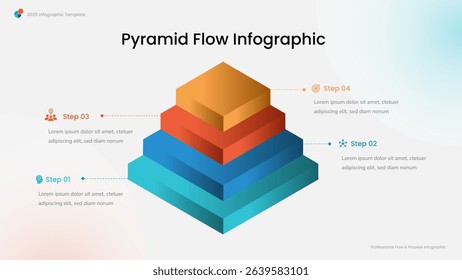 Pyramid Flow Infographic Diagram Template