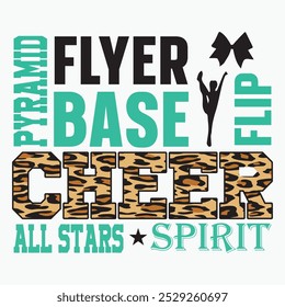 Pyramid flyer base flip cheer all stars spirit retro t shirt design