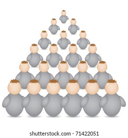 pyramid formation made of buddy