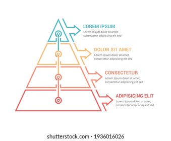 Pyramid with four elements and place for your text, infographic template for web, business, presentations, vector eps10 illustration