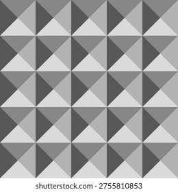 Pyramid geometric pattern. Abstract tile surface. Diamond threeD texture. Vector monochrome background. EPS 10.