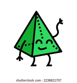 pyramid geometric shape character color icon vector. pyramid geometric shape character sign. isolated symbol illustration