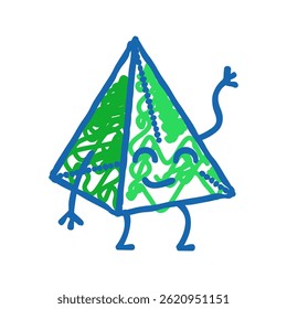 pirâmide forma geométrica caractere rabiscar ícone esboço vetor. pirâmide forma geométrica sinal de caractere. símbolo isolado ilustração