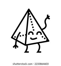 pyramid geometric shape character line icon vector. pyramid geometric shape character sign. isolated contour symbol black illustration