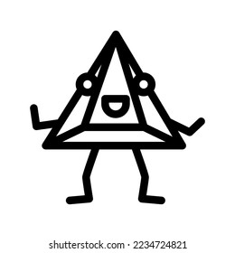 pyramid geometric shape character line icon vector. pyramid geometric shape character sign. isolated contour symbol black illustration
