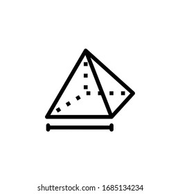 pyramid, geometry and mathematics icon. Perfect for application, web, logo, game and presentation template. icon design line style