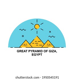 Pyramid of giza simple illustration. Easy to edit with vector file. Can use for your creative content. Especially about world heritage day campaign.