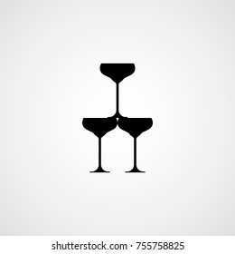 Pyramid of glasses. Vector icon