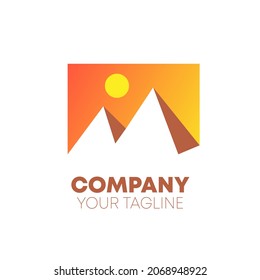 Pyramid Gradient Vector Logo Design