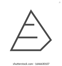 Pyramid graph display vector icon design on white.