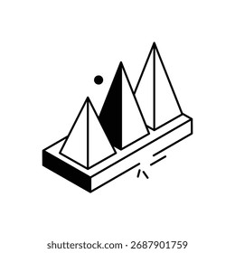 Gráfico de pirâmide ícone de vetor ilustração de stock