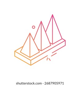Gráfico de pirâmide ícone de vetor ilustração de stock
