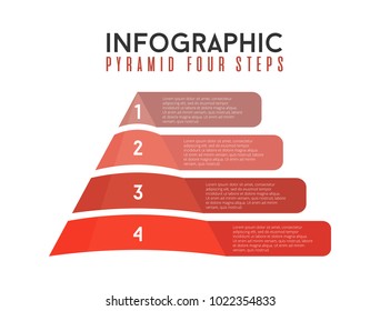 PYRAMID HIERARCHY 4 STEPS MODERN  INFOGRAPHIC BUSINESS 
