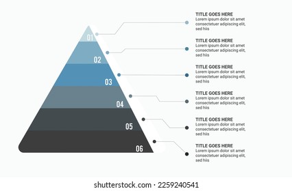 Pyramid Hierarchy Infographic Template Design with 6 Options	