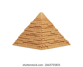 Pyramid icon 3d render concept of Famous Egyptian Pyramid building, Egyptian landscape architecture icon vector illustration