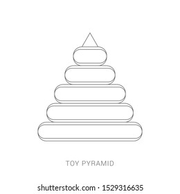 Pyramid icon. Children's colorful plastic toy. 
