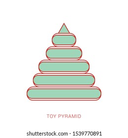 Pyramid icon. Children's colorful plastic toy.