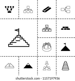 Pyramid Icon. Collection Of 13 Pyramid Filled And Outline Icons Such As Gold, Family Structure, Structure, Chichen Itza. Editable Pyramid Icons For Web And Mobile.