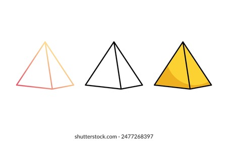 Pyramid icon design with white background stock illustration