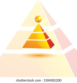 pyramid icon design, yellow pyramid logo for logo business.