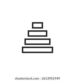 pyramid icon editable outline stroke vector eps